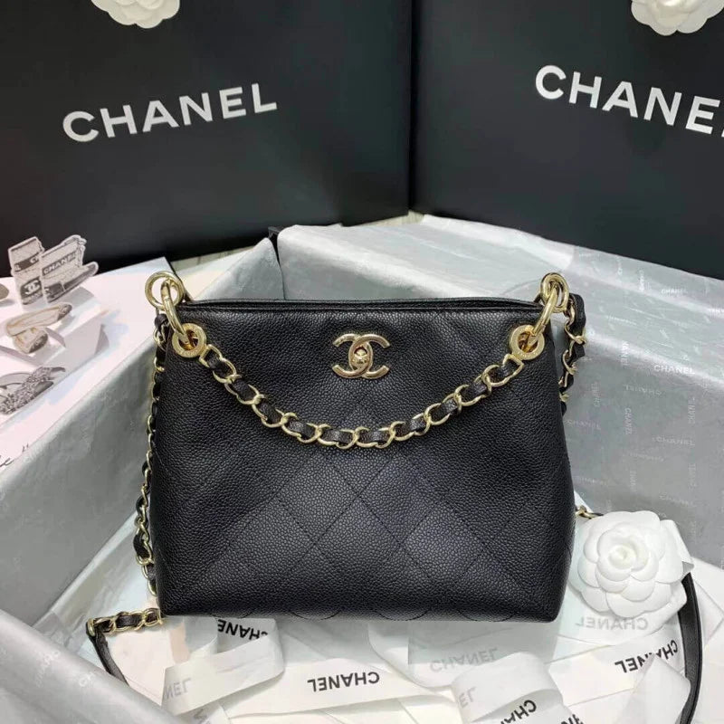 Grained Calfskin Small Hobo Bag L928