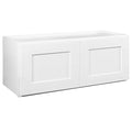 Unassembled 30 W x 12 D x 18 H Painted White Solid Wood Wall Kitchen Cabinet U581