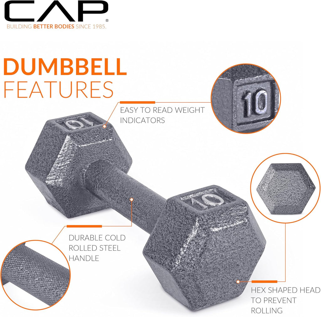25 lb Cast Iron Hex Dumbbell H50030