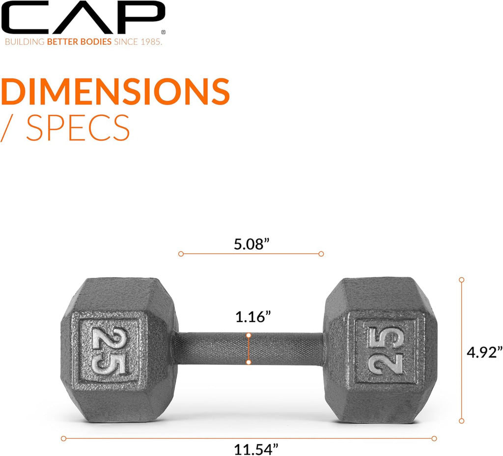 25 lb Cast Iron Hex Dumbbell H50030