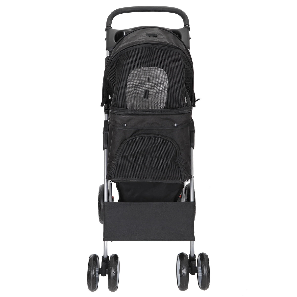 Folding Pet Stroller 4 Wheels Black T7749