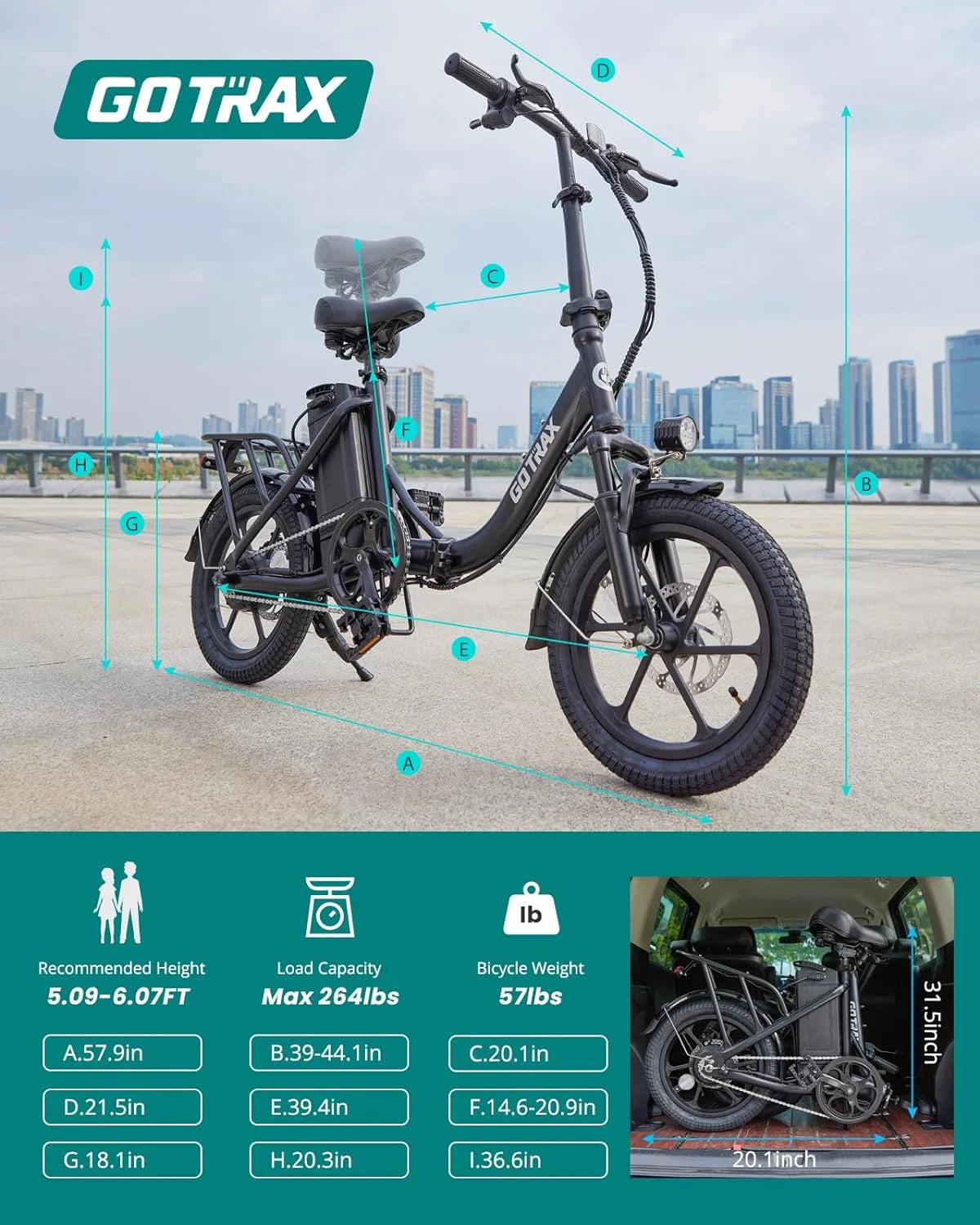 White 350W Folding Electric Bike Z61320