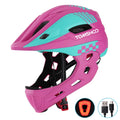 Kid Bike Full Face Helmet with Taillight and Detachable Chin Guard G335