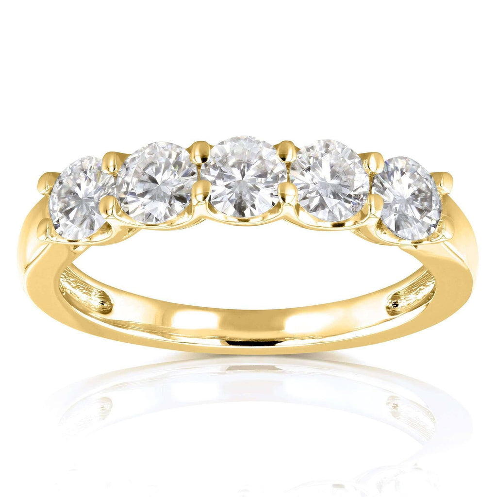 4/5 Carat Round Brilliant Near Colorless Moissanite Bridal Wedding Band 14K White Gold L19788
