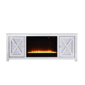 59 in. Mirrored TV Stand with Fireplace H717