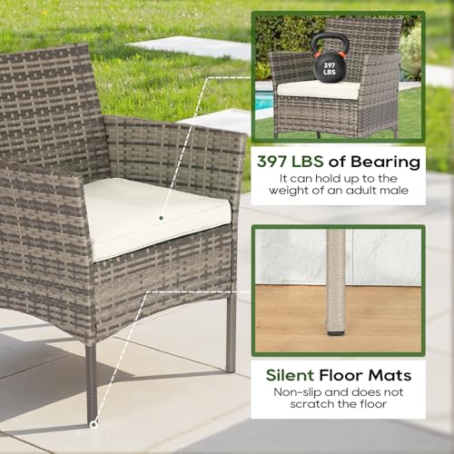4-Piece Black Wicker Patio Furniture Set with Coffee Table B6523