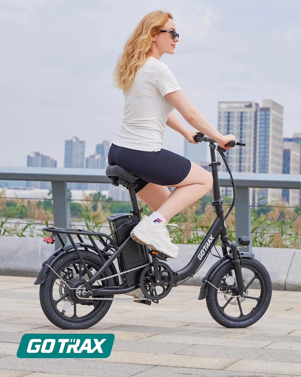White 350W Folding Electric Bike Z61320