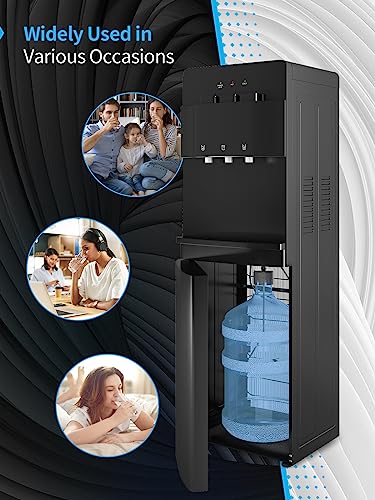 Black Bottom Loading Water Cooler Dispenser with 3 Temperature Settings L54563