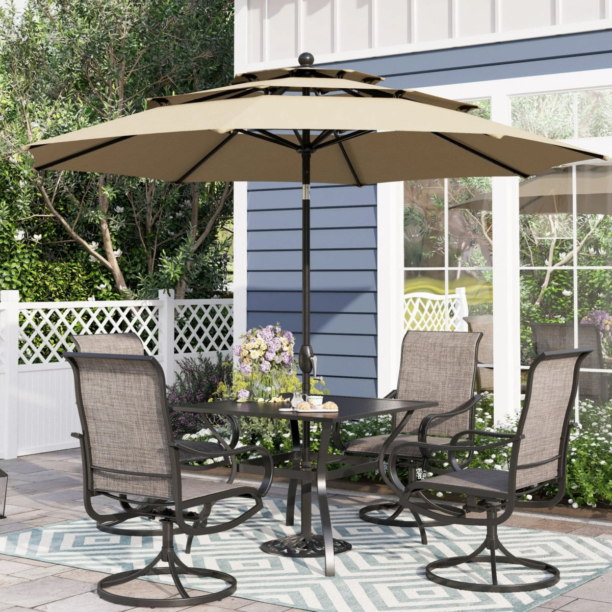 10ft 3 Tier Auto-Tilt Double Vented Patio Umbrella L65500