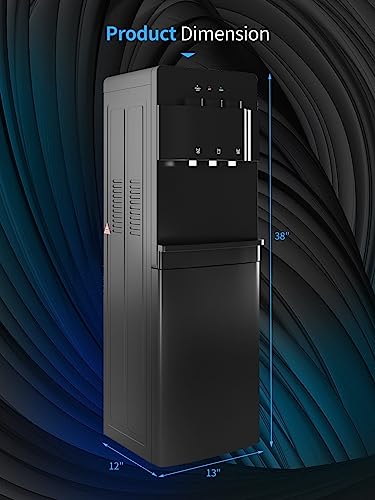Black Bottom Loading Water Cooler Dispenser with 3 Temperature Settings L54563