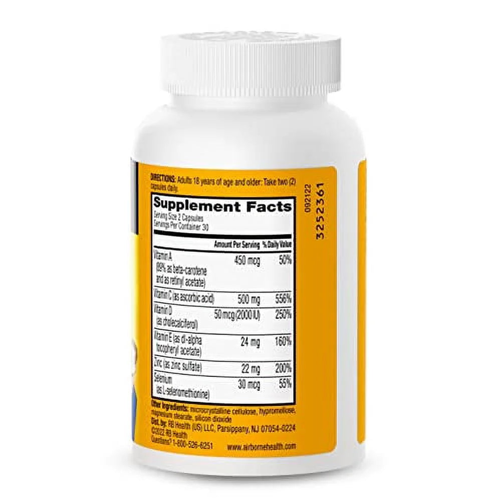 Vitamin C 500mg Capsules with Zinc & Selenium, 60ct Bottle X4091