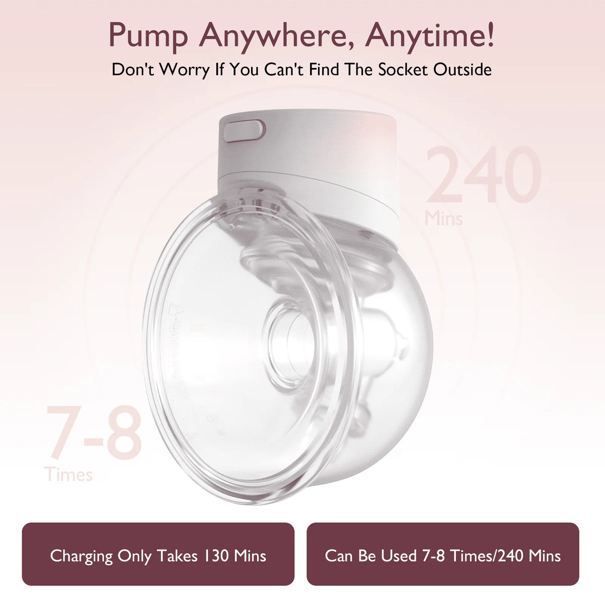 Hands Free Wearable Electric Breast Pump 24mm 2 Pack D86644