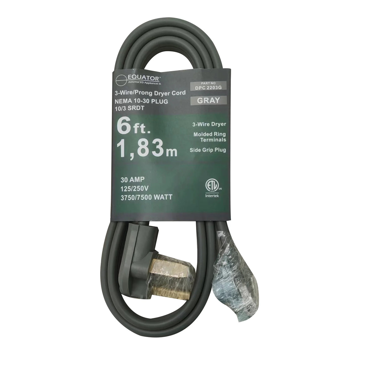 3-Wire Dryer Power Cord Grey R743