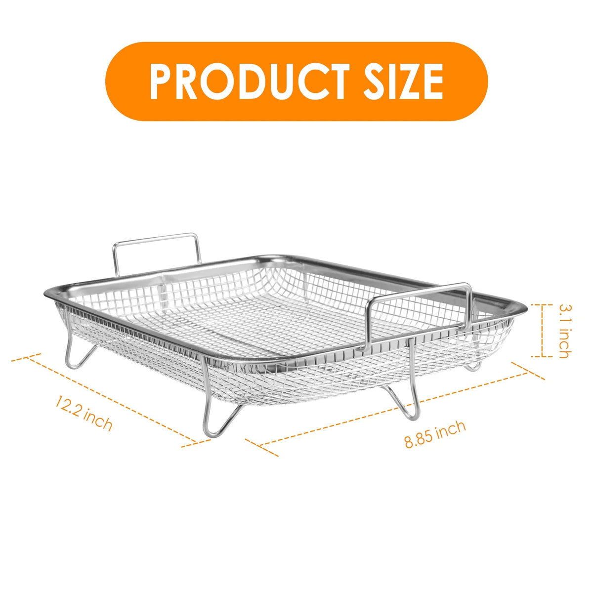 Stainless Steel Air Fryer Basket for Oven, 2-Piece Set A585