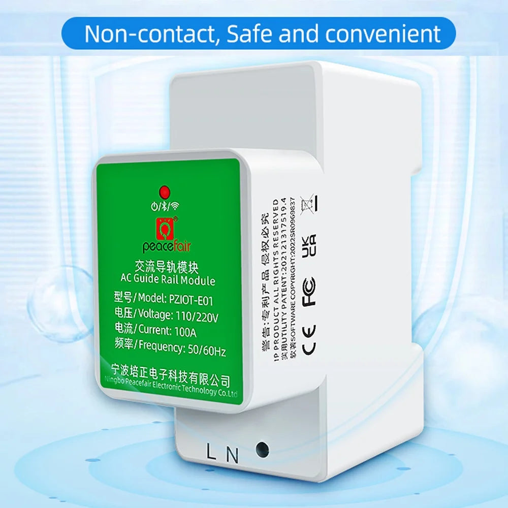Single-phase Wifi Electricity Meter DIN Rail Voltage and Current Meter C7480