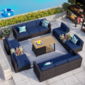 13 Pieces Outdoor Patio Furniture Set with Fire Pit Table C920422