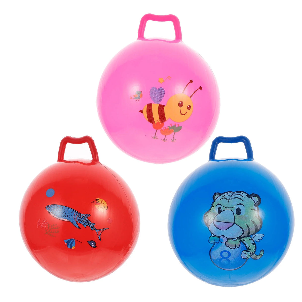 3Pcs Inflatable Hopper Balls with Handle P611