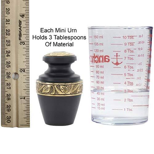 Set of 4 Black Small Keepsake Urn Q2897