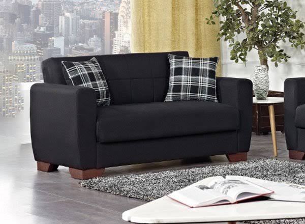 Black Convertible Loveseat E980