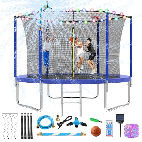 16FT Trampoline with Enclosure and Basketball Hoop W610