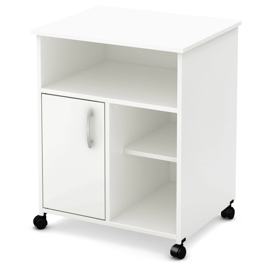 Soft Gray Microwave Cart with Storage on Wheels U68813