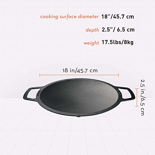 Large Cast Iron Wok Top, 18", 2.5" Depth I64319