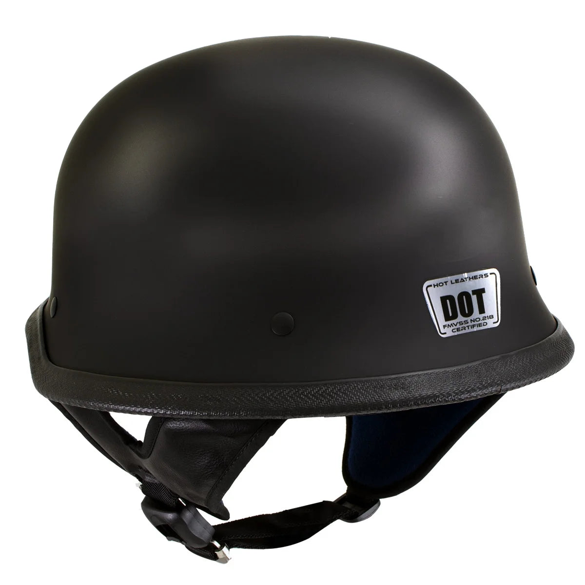 Flat Black Motorcycle Half Helmet Large O525