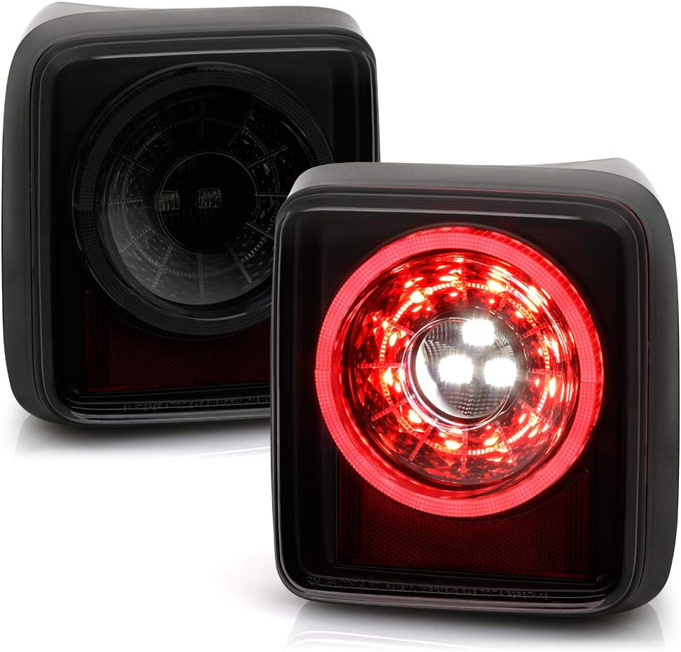 Black Housing Smoke Lens Full LED Sequential Tail Lights Assembly O218