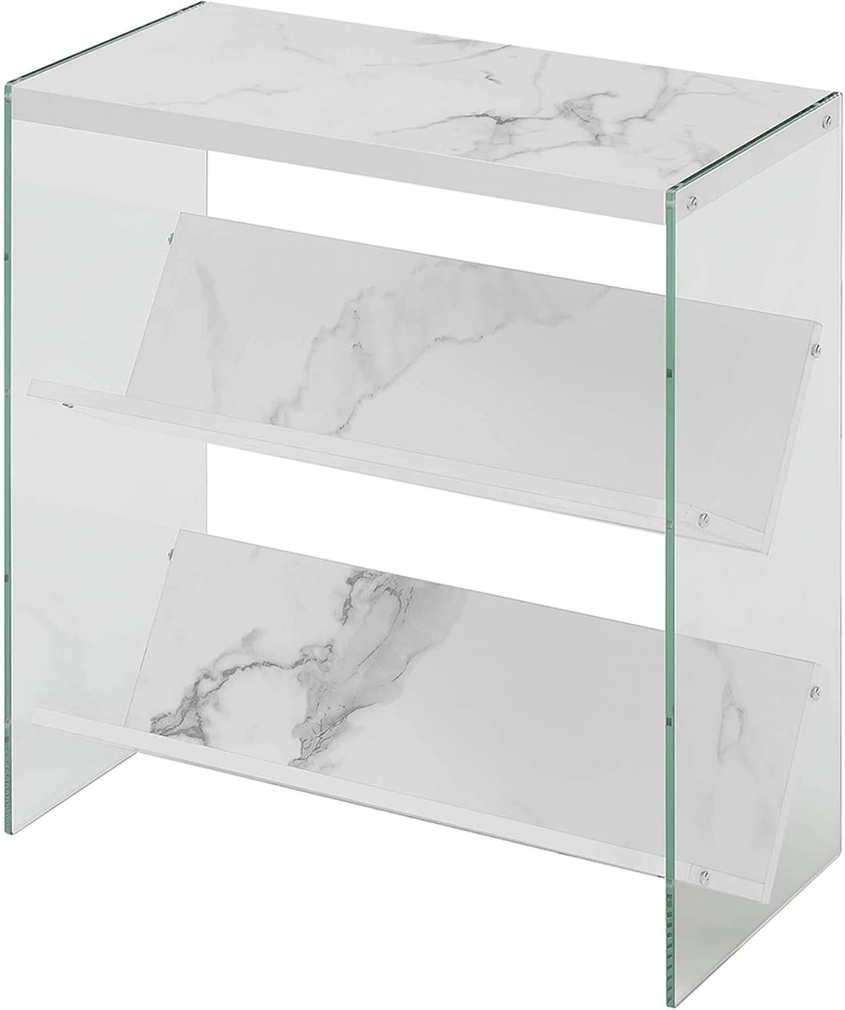 Weathered Gray Glass Bookcase Y67344