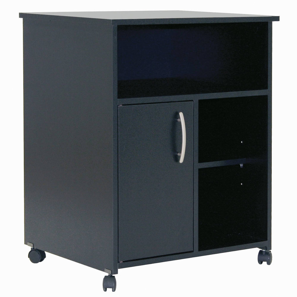 Soft Gray Microwave Cart with Storage on Wheels U68813