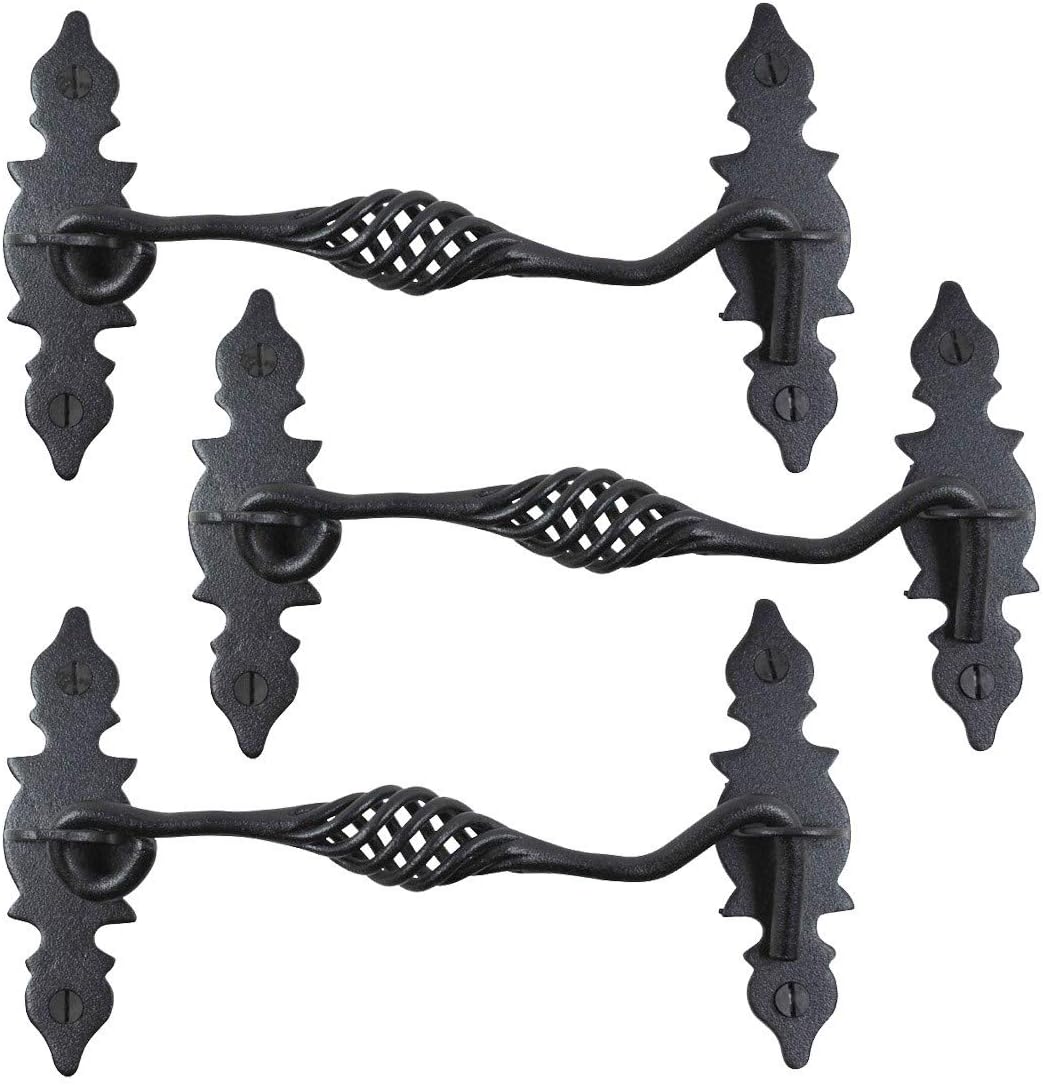 Black Wrought Iron Cabin Hook Eye Latches 6.5 Long Pack of 6 Z934