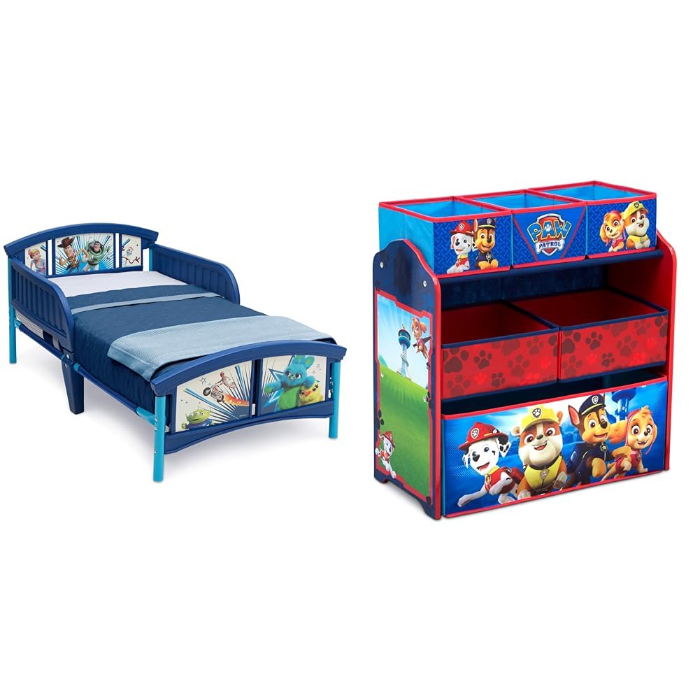 Plastic Toddler Bed with Toy Organizer S388308