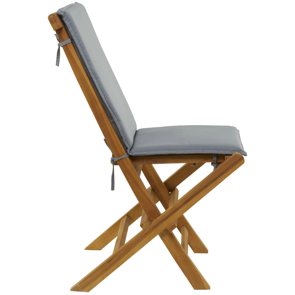 Folding Outdoor Dining Chair with Cushions Set of 2 Brown T42480