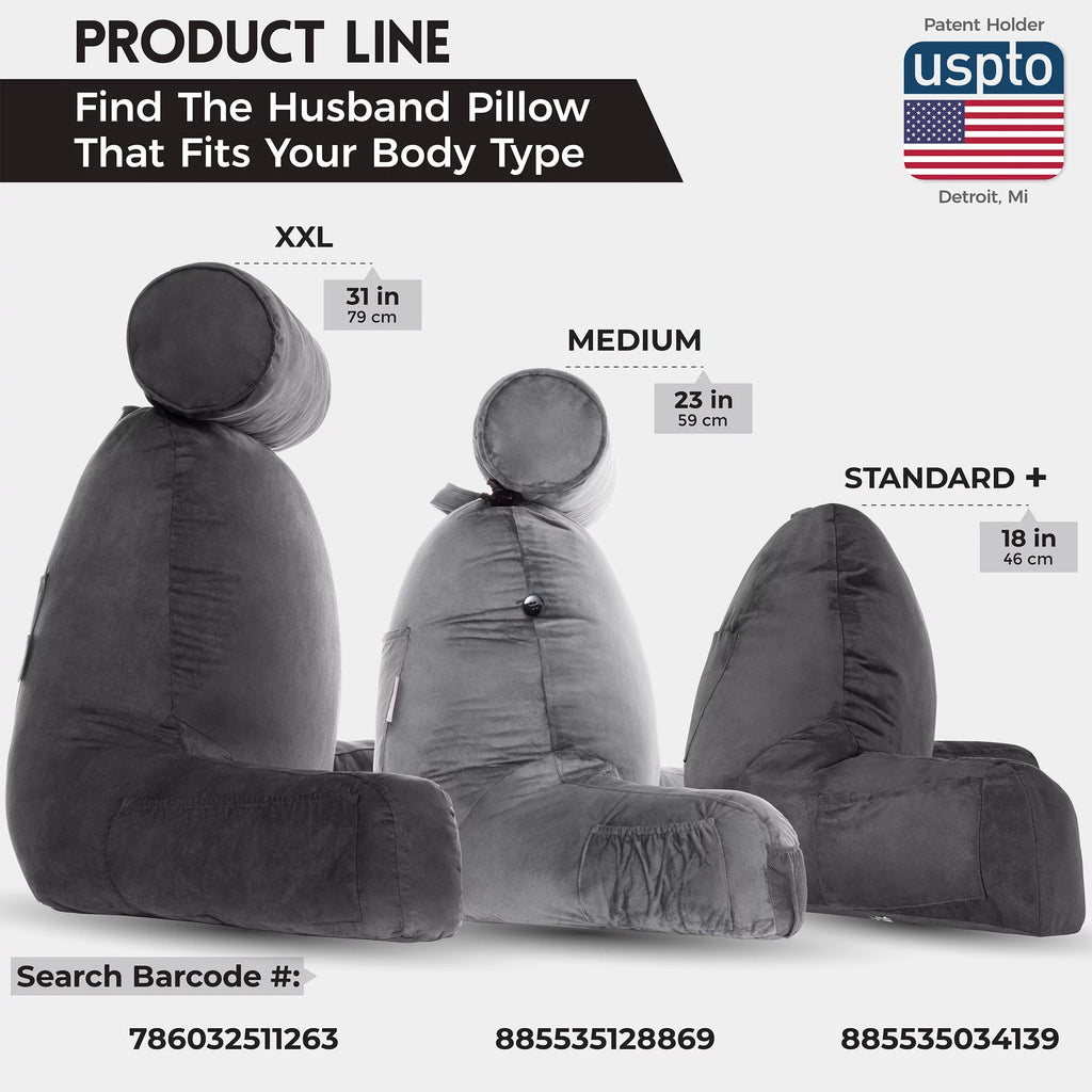 Iron Grey Reading Pillow with Arms T37610