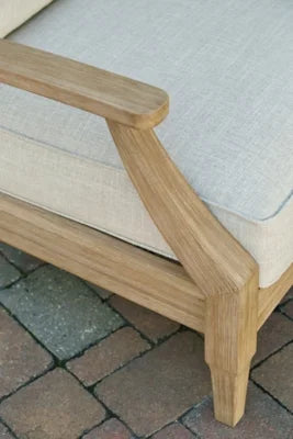 Beige Lounge Chair with Cushion F7773