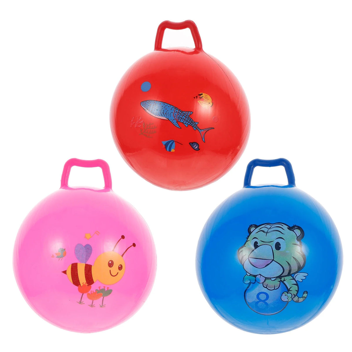 3Pcs Inflatable Hopper Balls with Handle P611