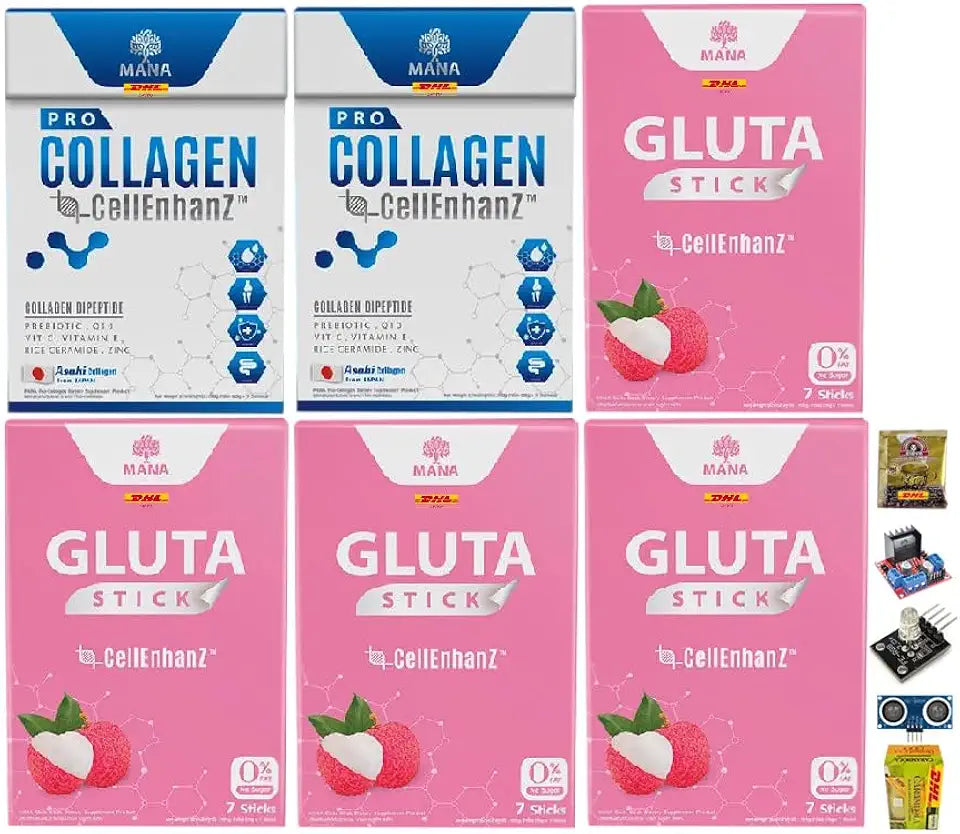 Collagen Gluta Set 2 + 4 7 & 14 Sachets E139