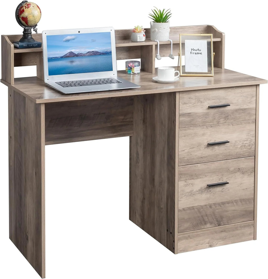 Computer Desk with Drawers & Cabinet Wood O6542