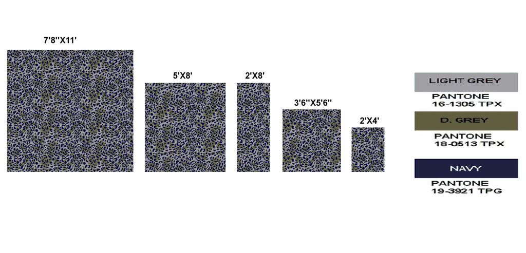 Leopard Print Area Rug 5 ft. x 8 ft. Dark Grey R5403
