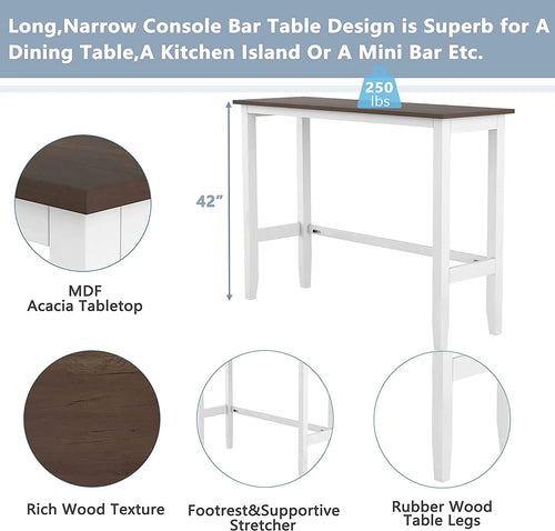 3 Piece Wood Dining Table Set with Upholstered Chairs Y31980