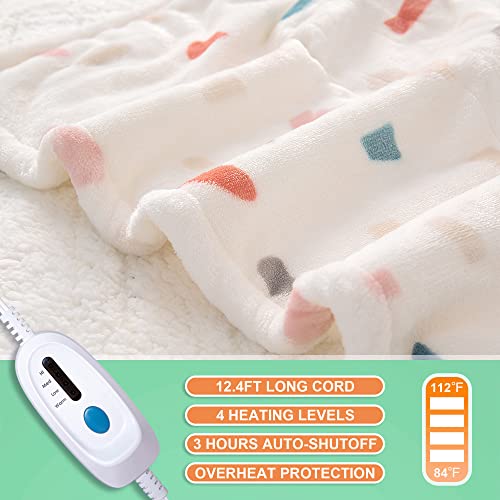 Heated Blanket Throw 50"x60" Machine Washable Electric Throw Blanket with 4 Heating Levels T738797
