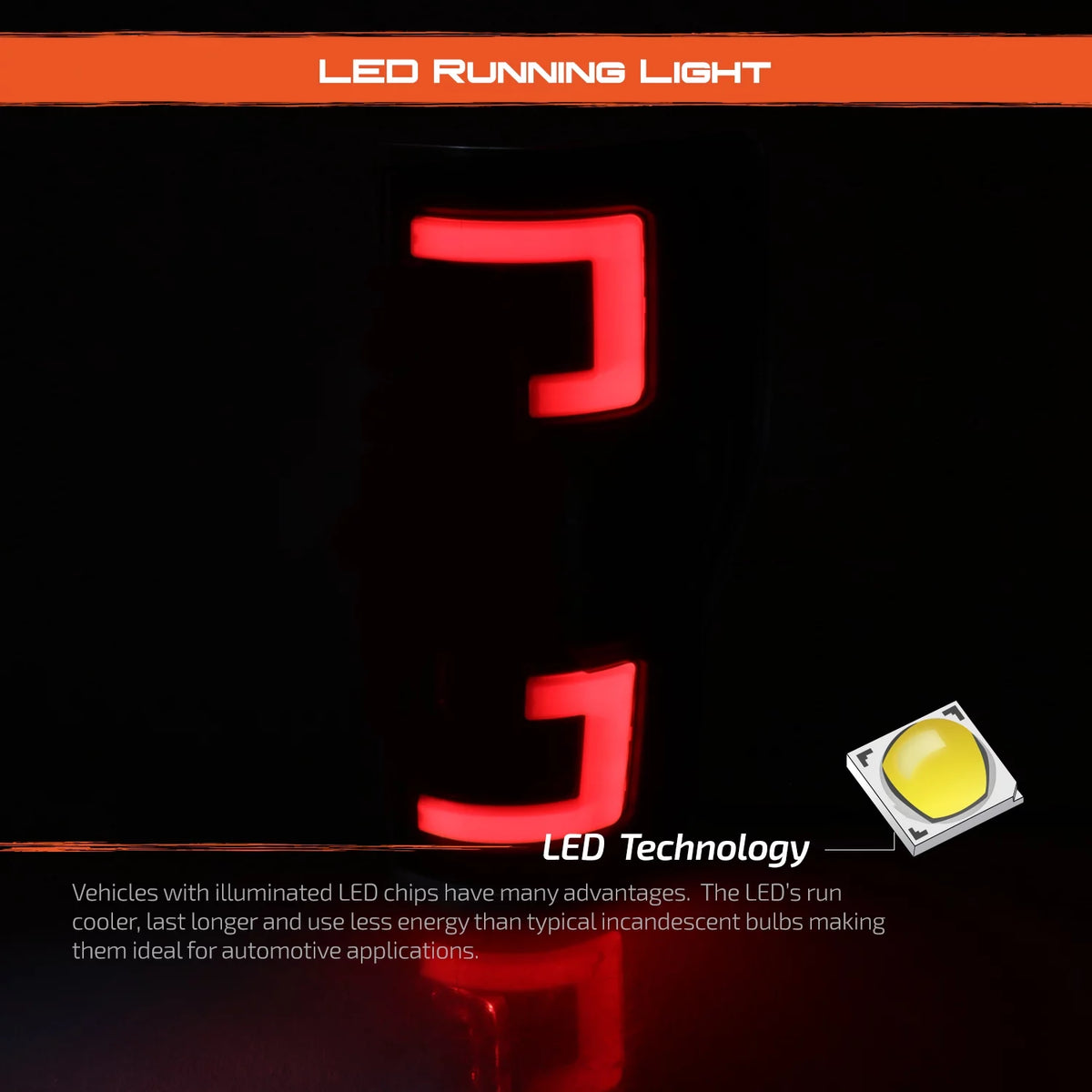 Chrome LED Tail Lights Pair P3061