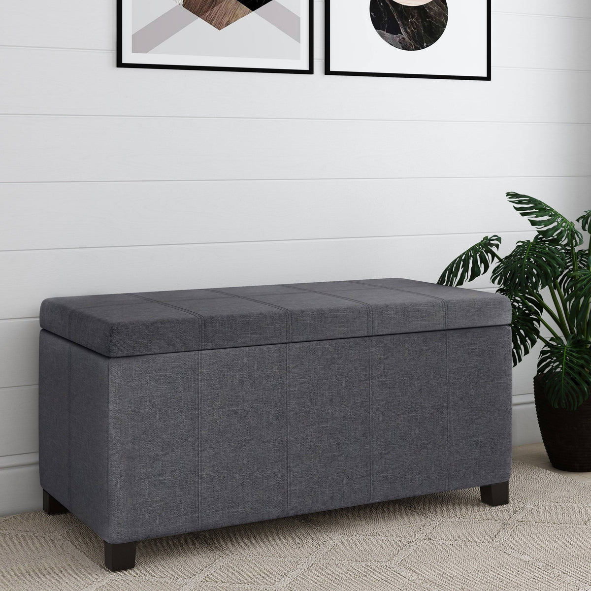 36 inch Slate Grey Storage Ottoman D151525