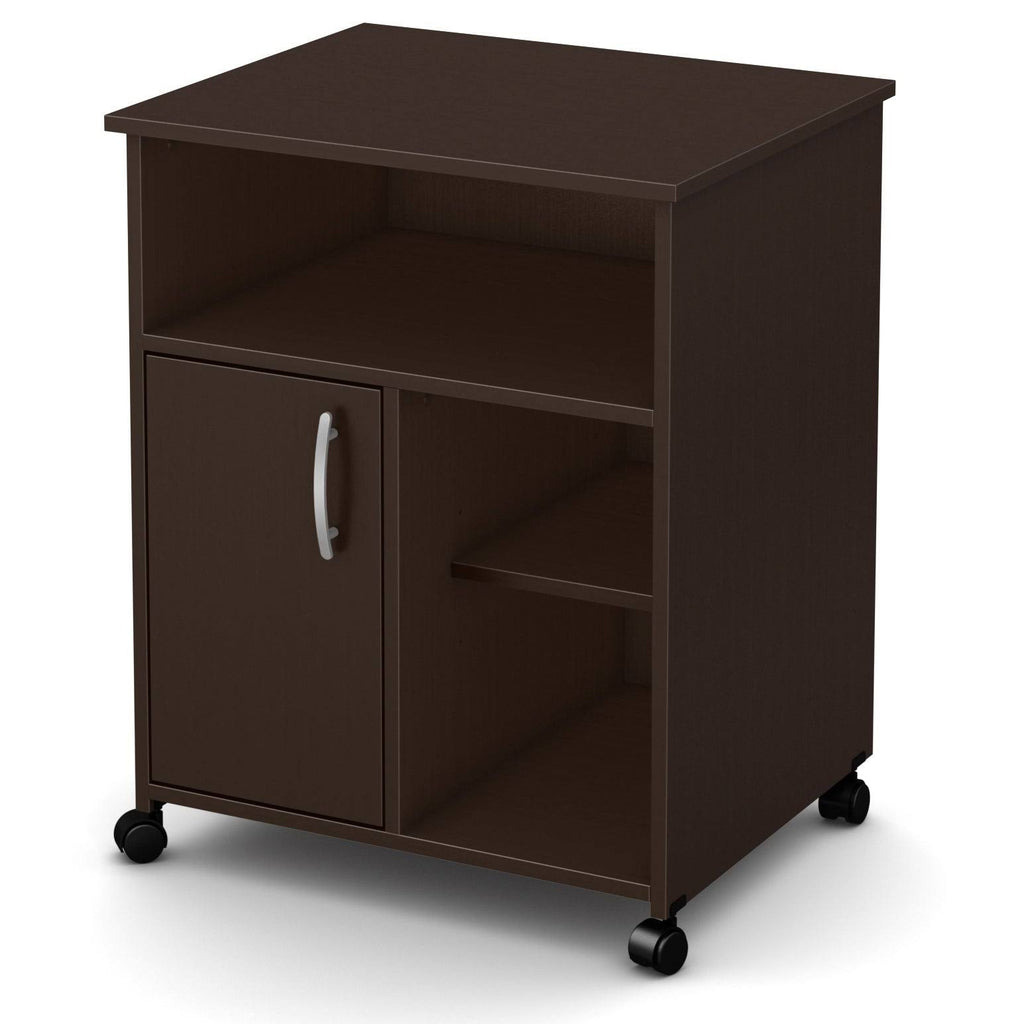Soft Gray Microwave Cart with Storage on Wheels U68813