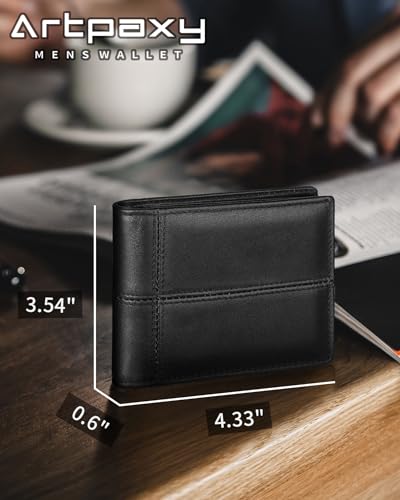 Genuine Leather Bifold RFID Blocking Wallet with 12-13 Card Holders M6440