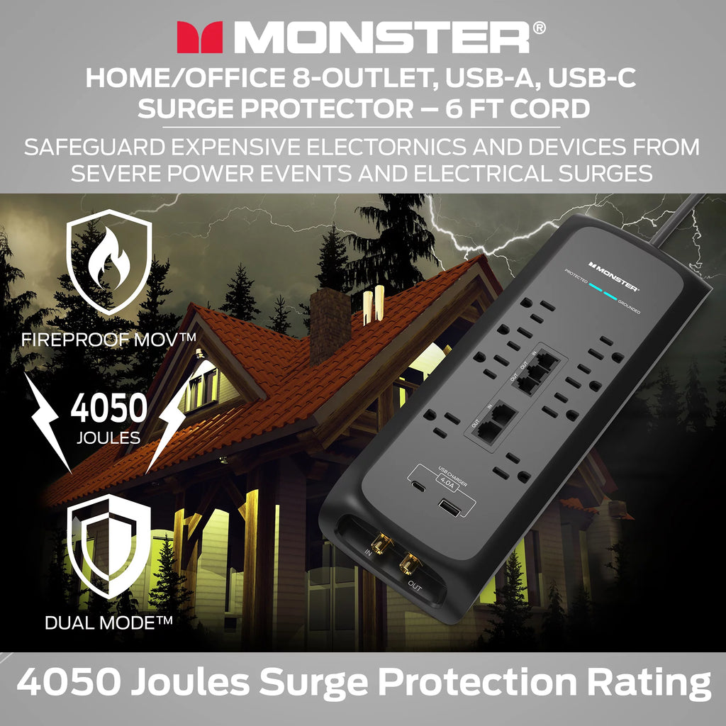 Black Heavy Duty Power Strip and Surge Protector E168