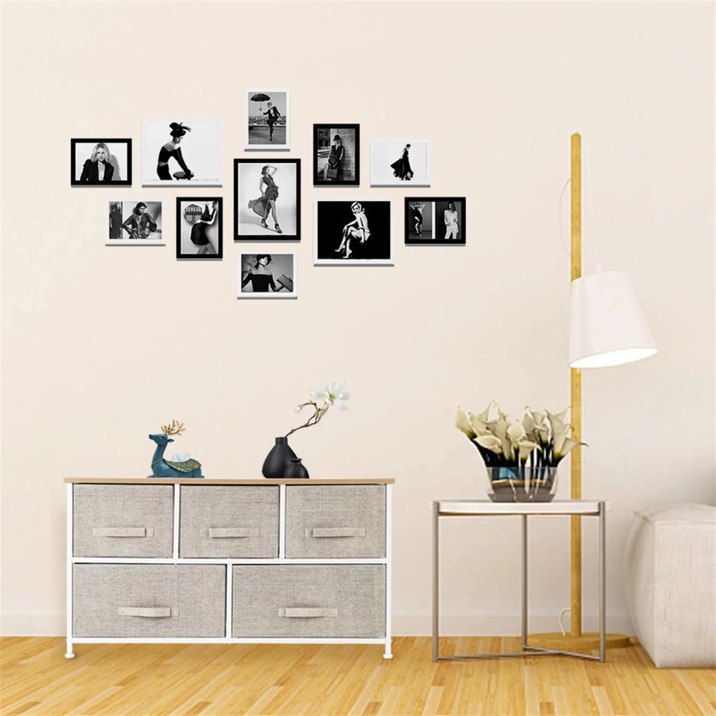 2-Tier Wide Closet Dresser with 5 Fabric Drawers R170690