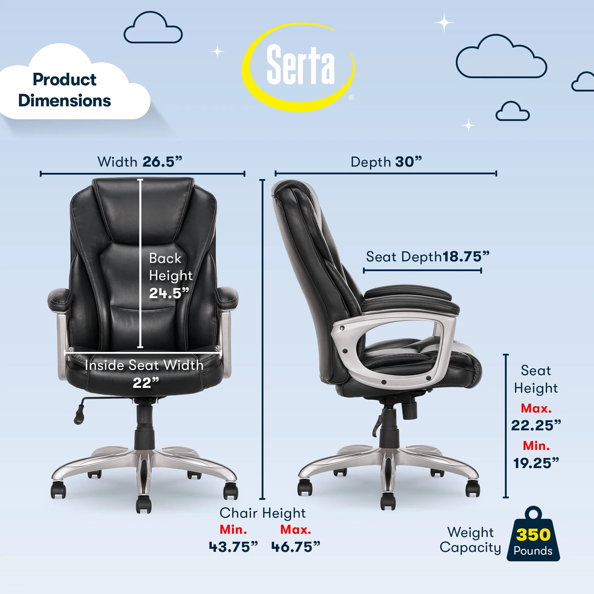 Black Bonded Leather Office Chair with Memory Foam G8102