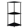 Black Steel Corner Bookcase with Glass A2074