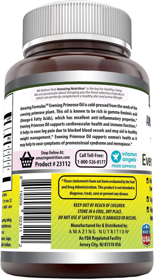 1300mg Evening Primrose Oil 250 Softgels Supplement T1109